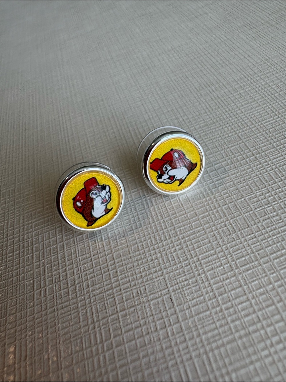 Silver Buc-ee’s Logo Stud Earrings - Picture 2 of 6